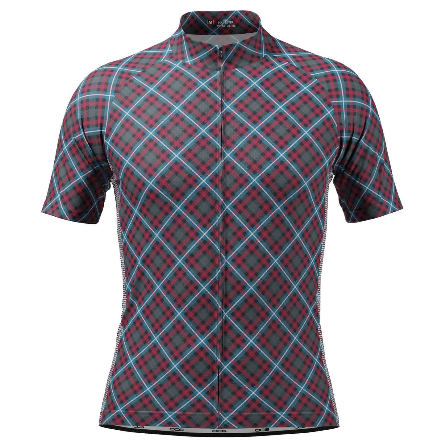 Men's Plaid Tartan Short Sleeve Cycling Jersey