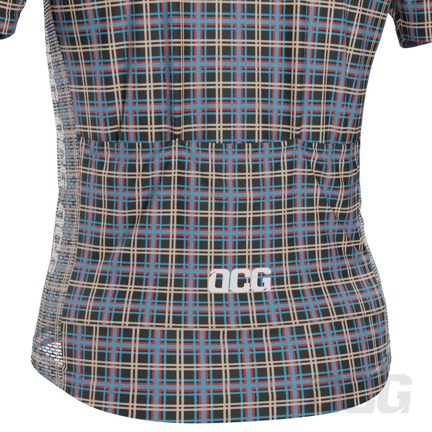 Men's Plaid Checkered Short Sleeve Cycling Jersey