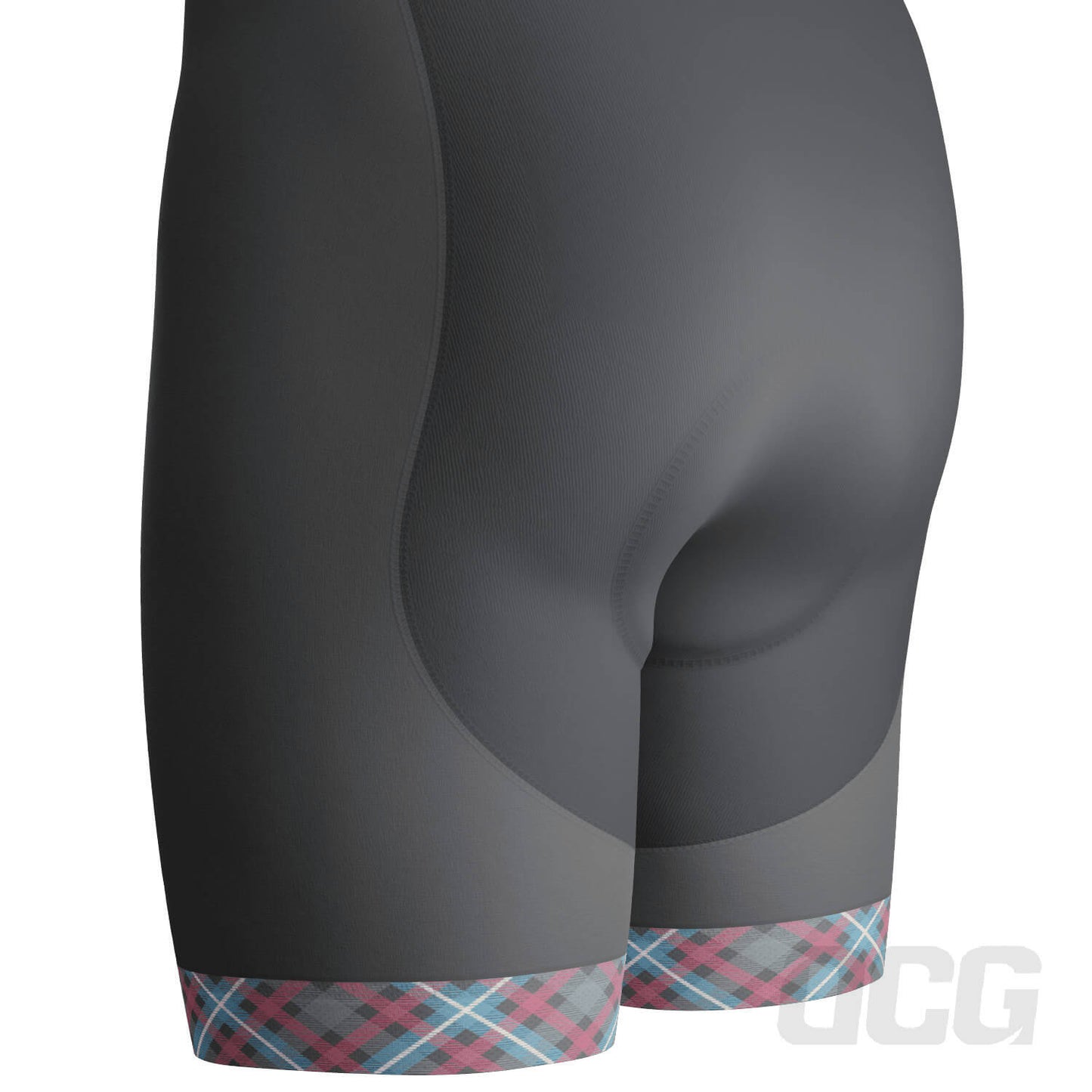 Men's Plaid Tartan Gel Padded Cycling Bib