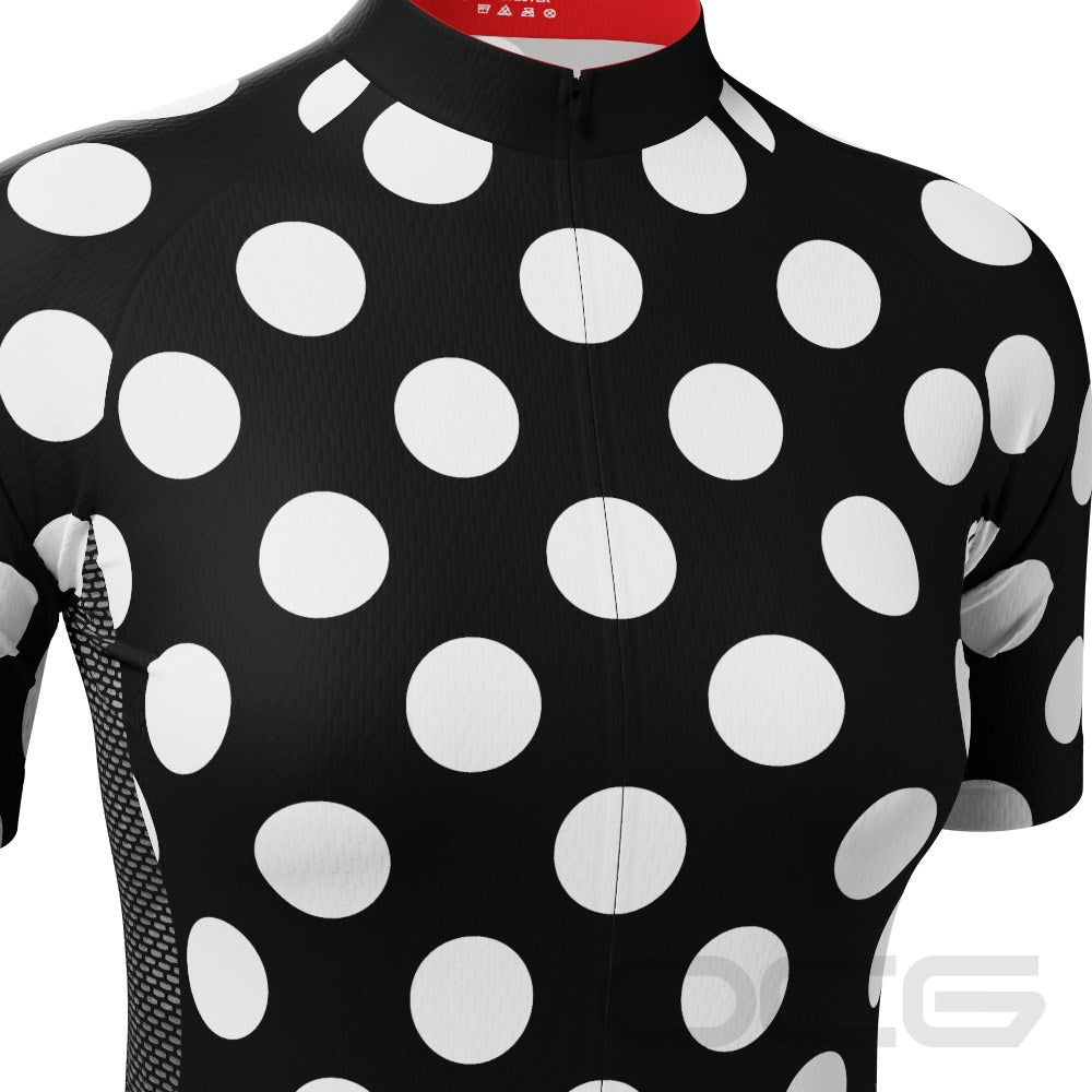 Women's Bold Polka Dots Short Sleeve Cycling Jersey