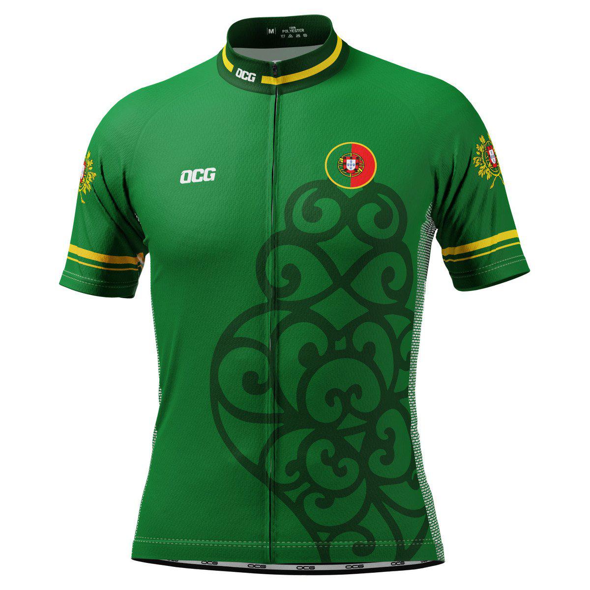 Men's Lusitanian Portugal National Flag Short Sleeve Cycling Jersey