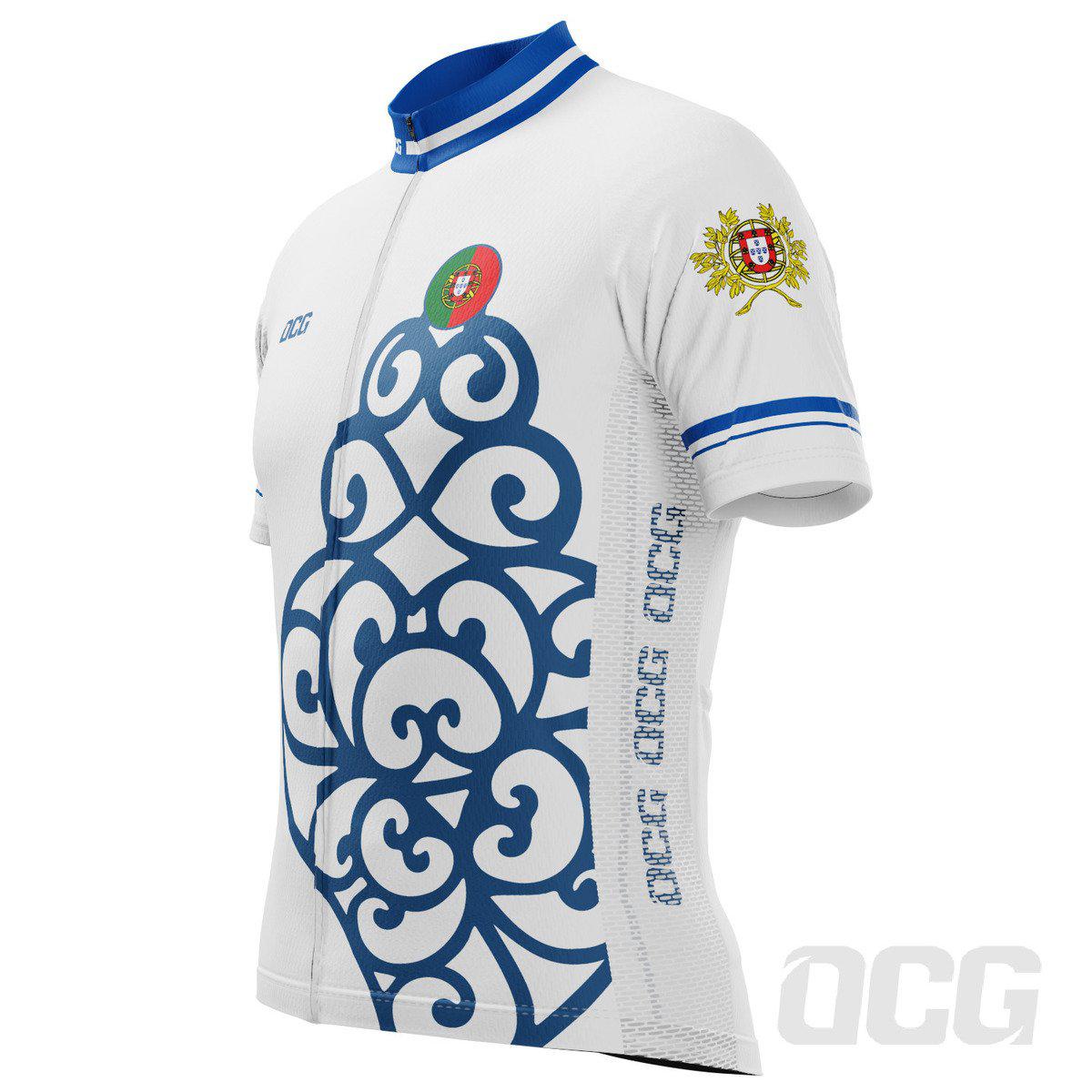 Men's Lusitanian Portugal National Flag Short Sleeve Cycling Jersey