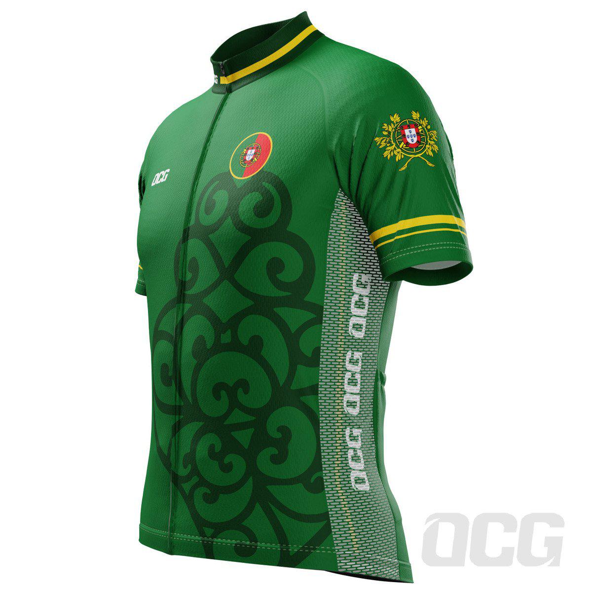 Men's Lusitanian Portugal National Flag Short Sleeve Cycling Jersey