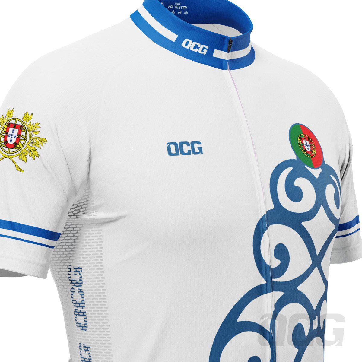 Men's Lusitanian Portugal National Flag Short Sleeve Cycling Jersey