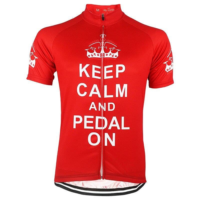 Keep Calm & Pedal On - Red Cycling Jersey