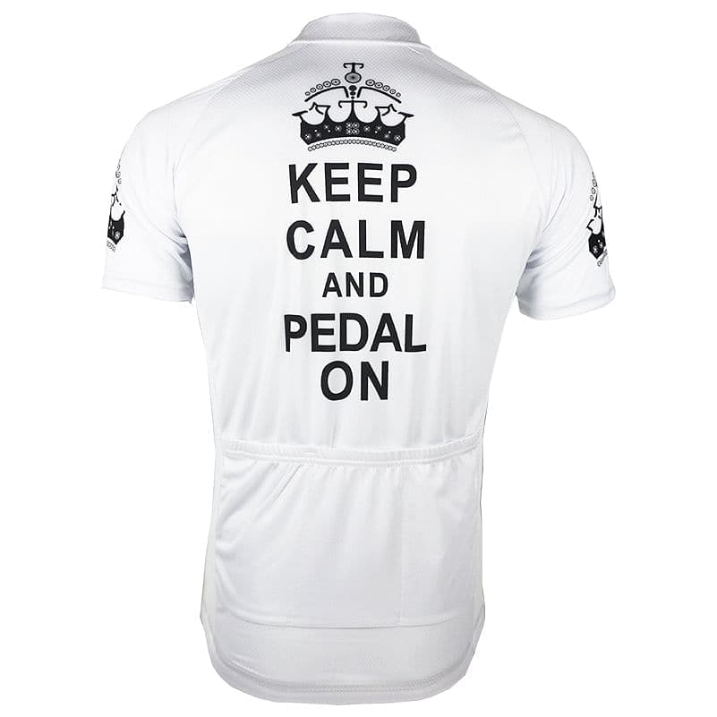 Keep Calm & Pedal On - White Cycling Jersey