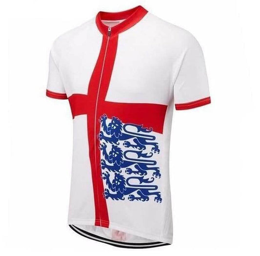 England Flag 3 Lions Cycling Jersey