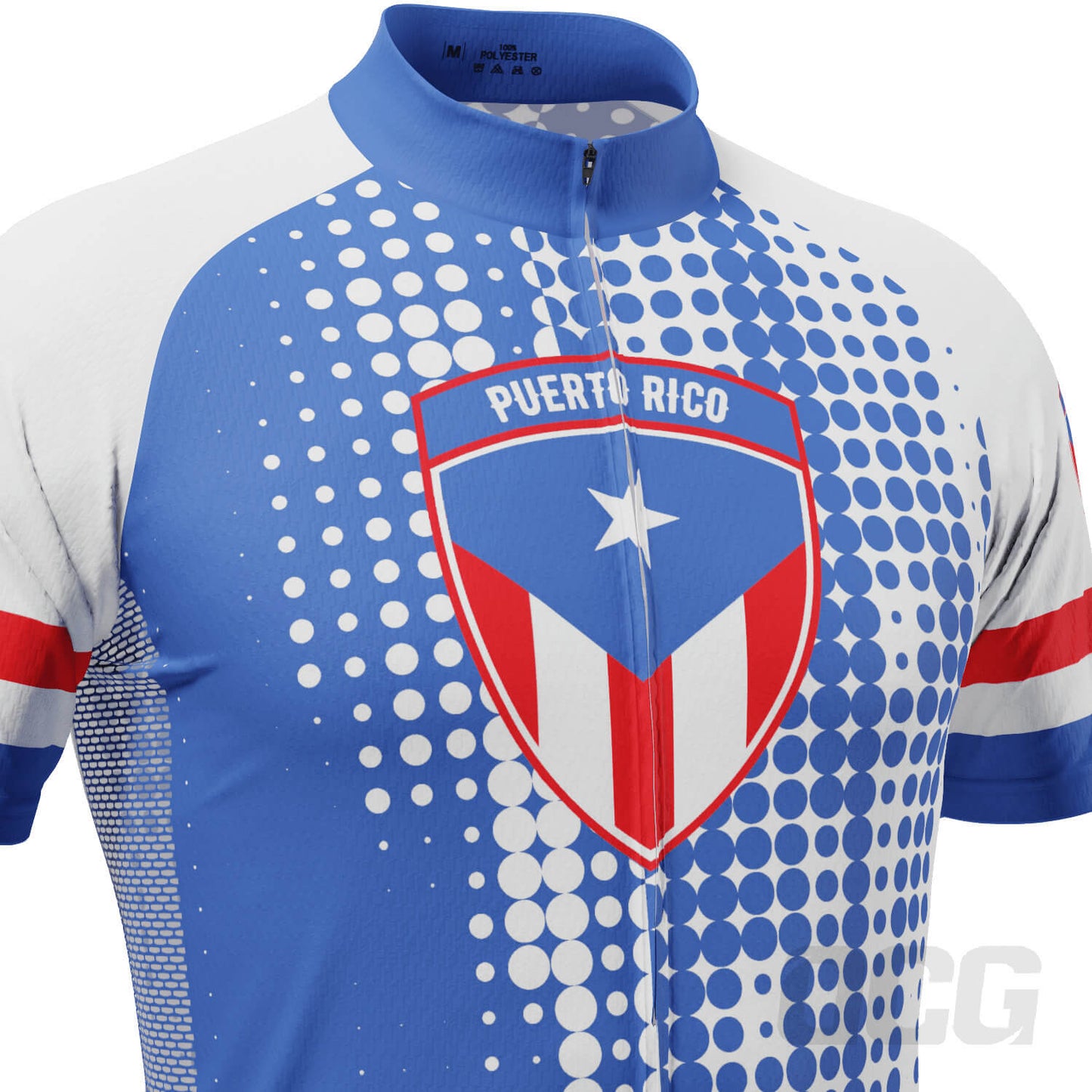 Men's Puerto Rico National Flag Short Sleeve Cycling Jersey