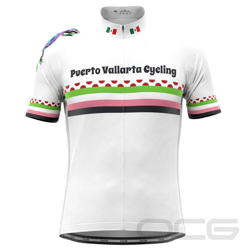 Men's Puerto Vallarta Cycling Polka Dot Short Sleeve Cycling Jersey