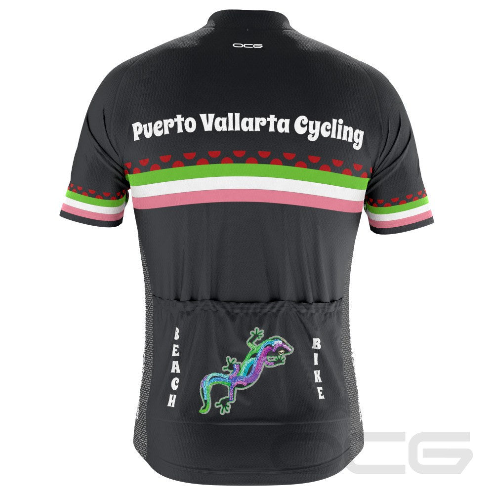 Men's Puerto Vallarta Cycling Polka Dot Short Sleeve Cycling Jersey