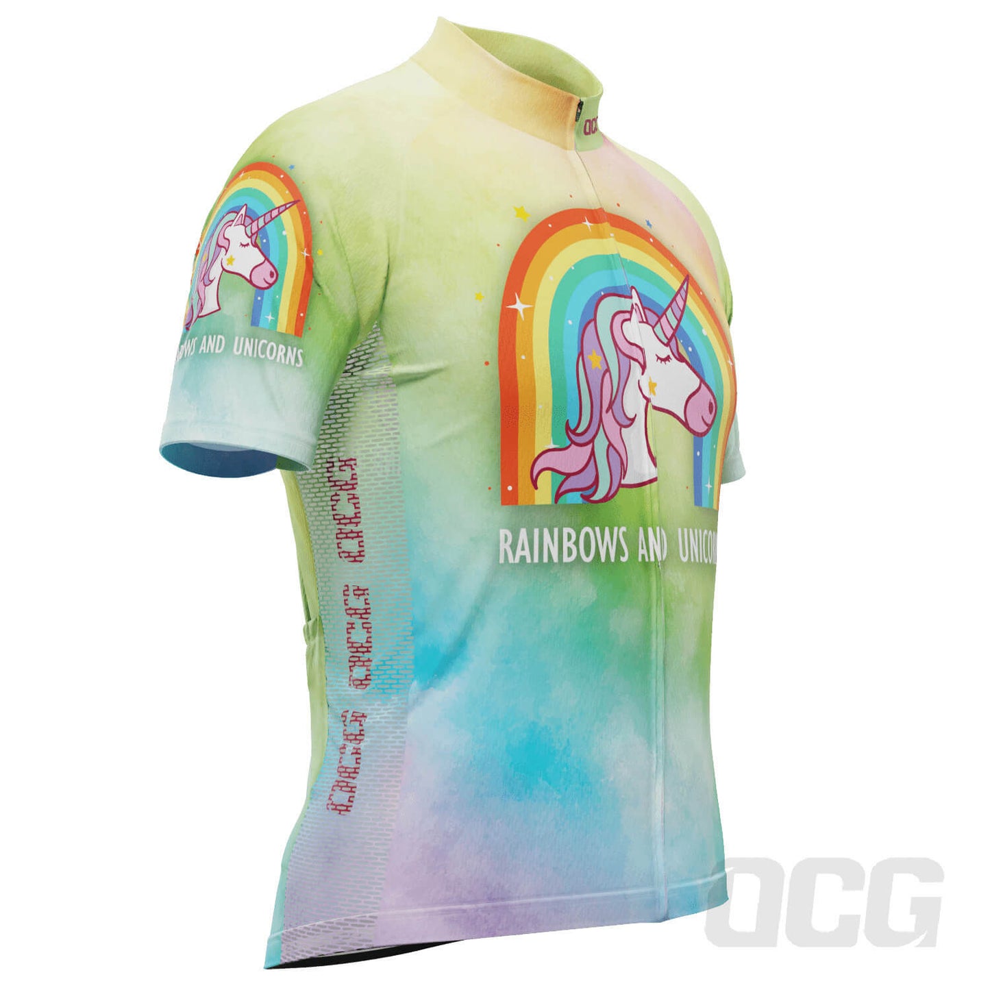 Men's Rainbows and Unicorns Short Sleeve Cycling Jersey
