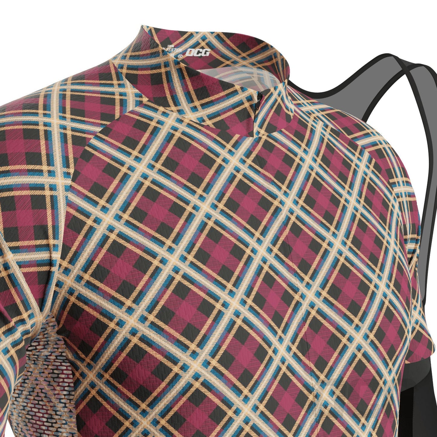 Men's Plaid Checkered 2 Piece Cycling Kit