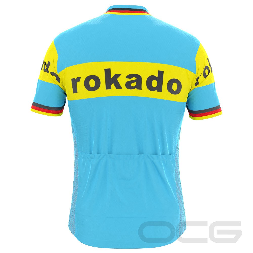 Men's Retro 1973 Team Rokado German Short Sleeve Cycling Jersey