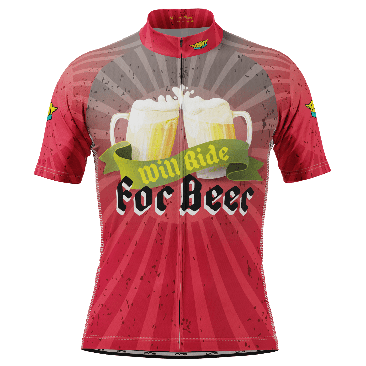 Men's Will Ride for Beer Short Sleeve Cycling Jersey
