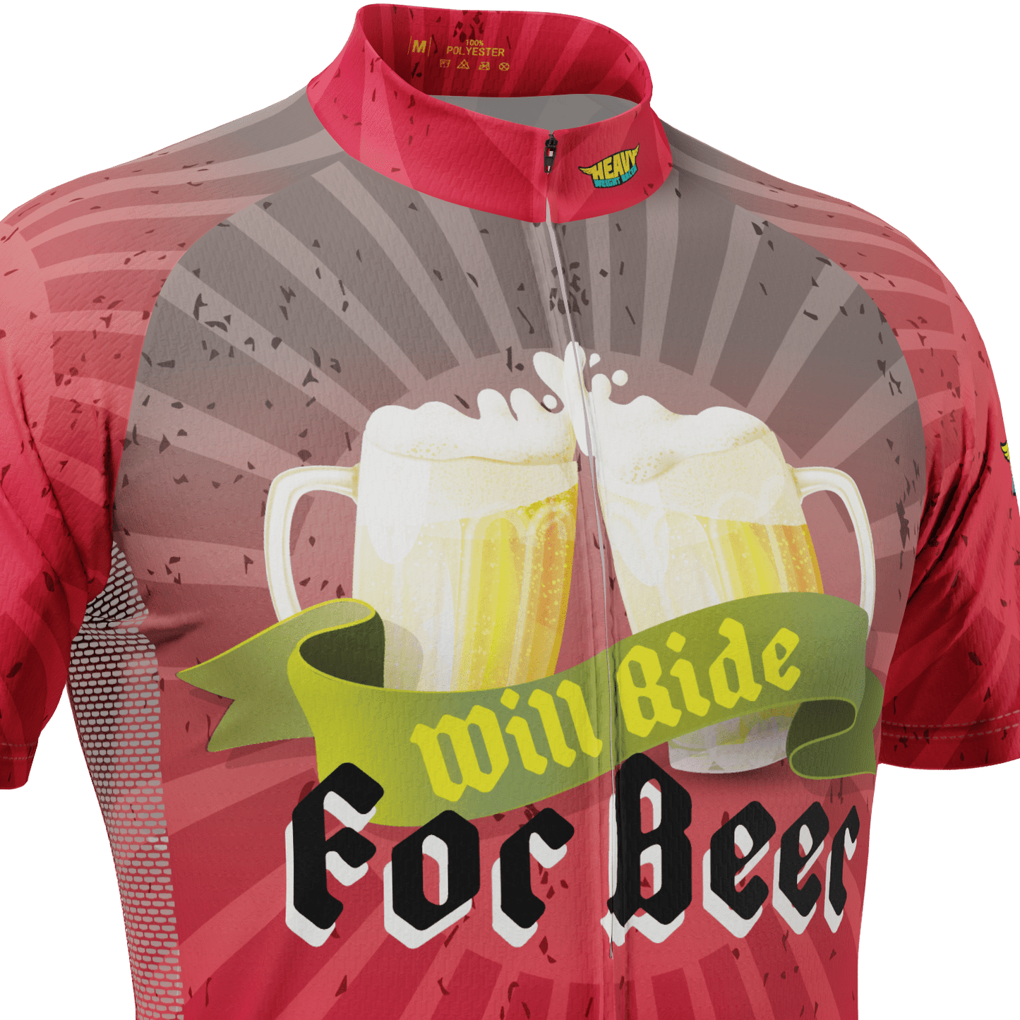 Men's Will Ride for Beer Short Sleeve Cycling Jersey