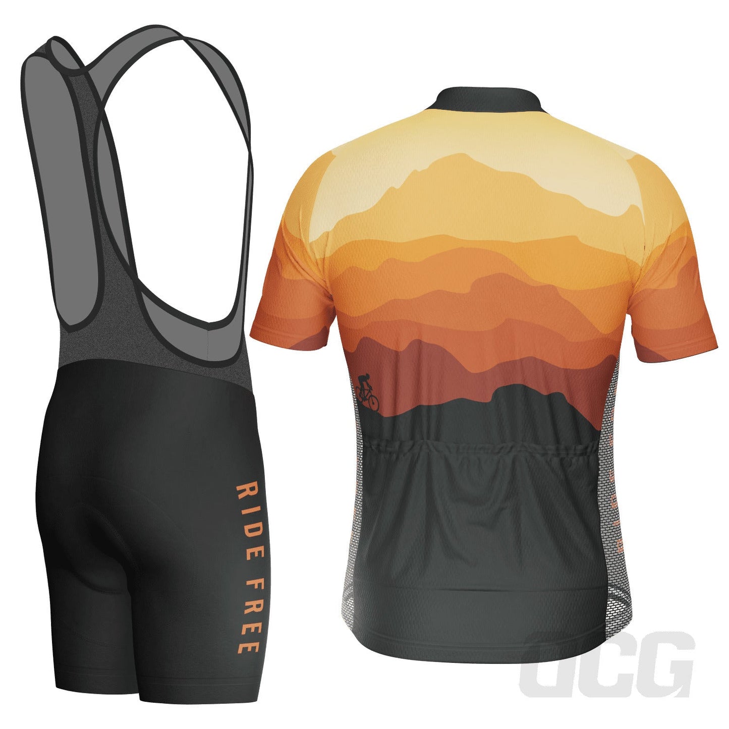 Men's Ride Free Sunset 2 Piece Cycling Kit