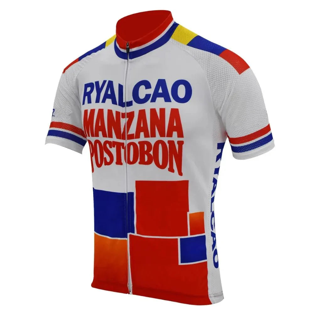 Ryalcao Manzana Postobon Retro Cycling Jersey