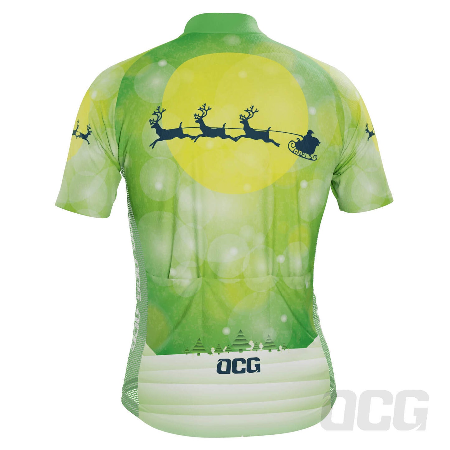 Men's Santa Sleigh Short Sleeve Cycling Jersey