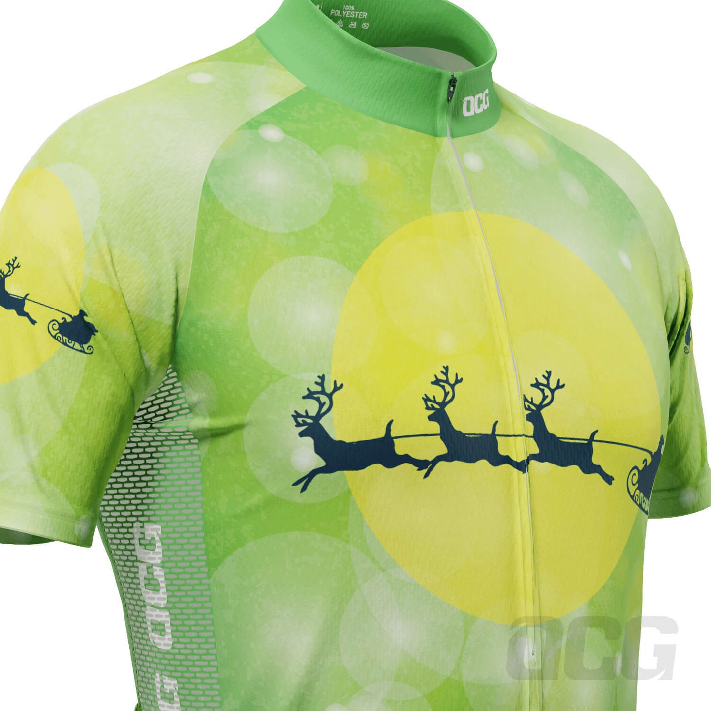 Men's Santa Sleigh Short Sleeve Cycling Jersey