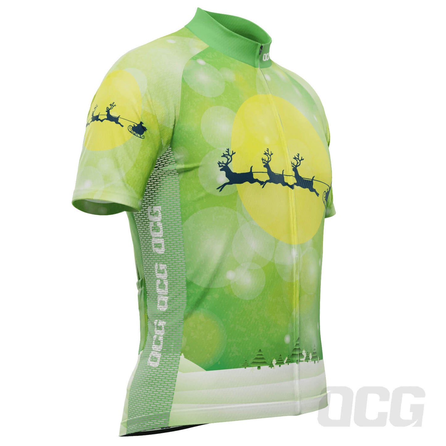 Men's Santa Sleigh Short Sleeve Cycling Jersey