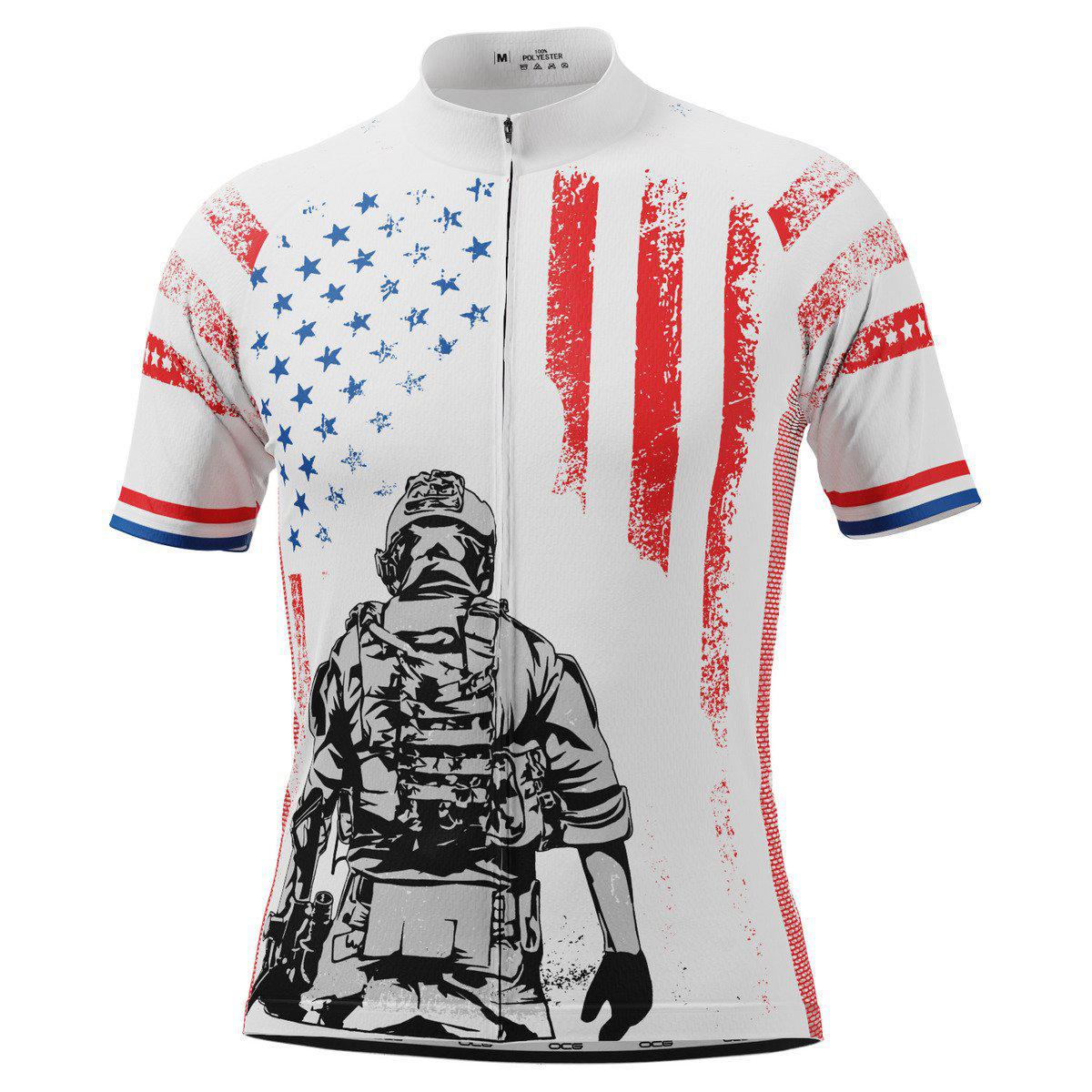 Men's USAF Military Service Sacrifice Short Sleeve Cycling Jersey