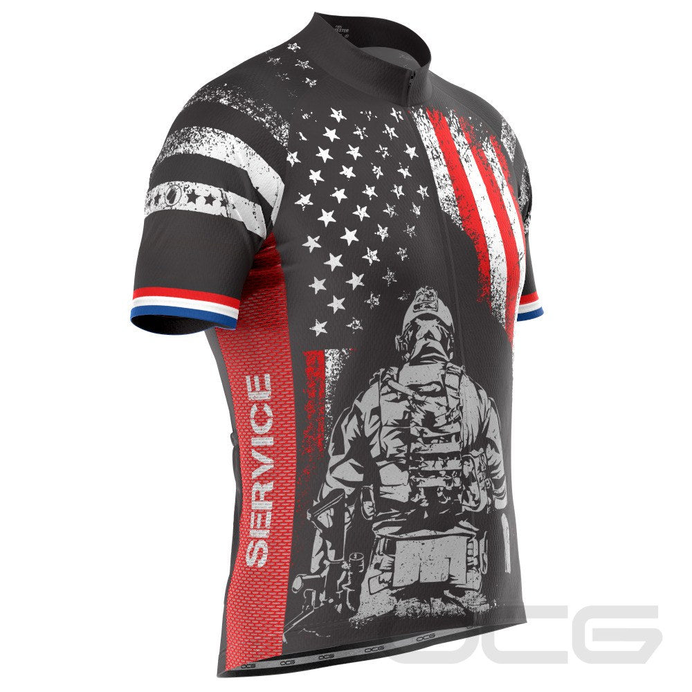 Men's USAF Military Service Sacrifice Short Sleeve Cycling Jersey