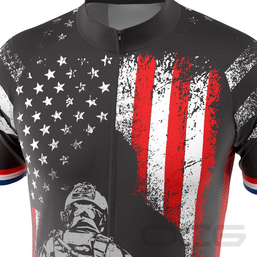 Men's USAF Military Service Sacrifice Short Sleeve Cycling Jersey