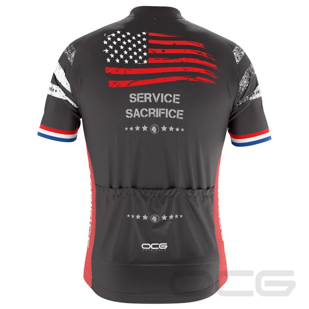 Men's USAF Military Service Sacrifice Short Sleeve Cycling Jersey