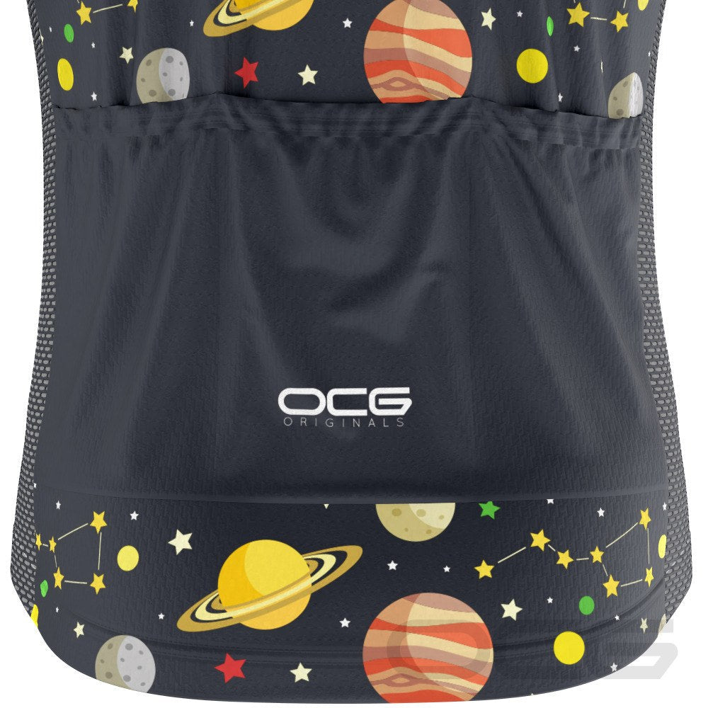 Men's Solar System Planets Short Sleeve Cycling Jersey