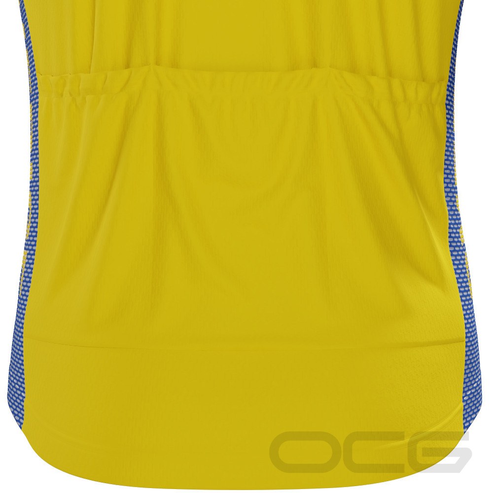 Men's Sweden Sverige Flag Short Sleeve Cycling Jersey