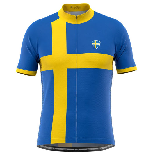 Men's Sweden National Flag Short Sleeve Cycling Jersey