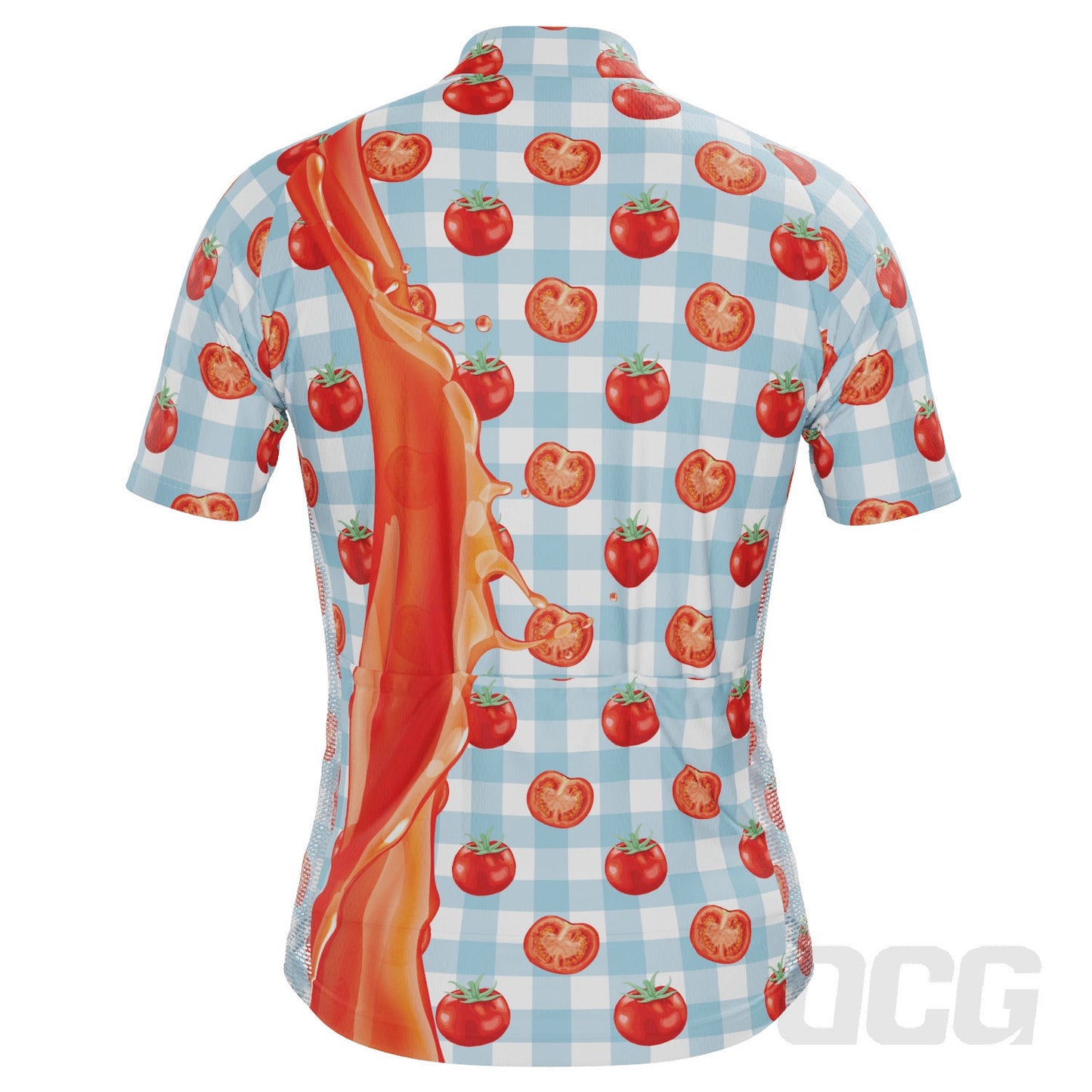 Men's Tomato Sauce Table Cloth Short Sleeve Cycling Jersey