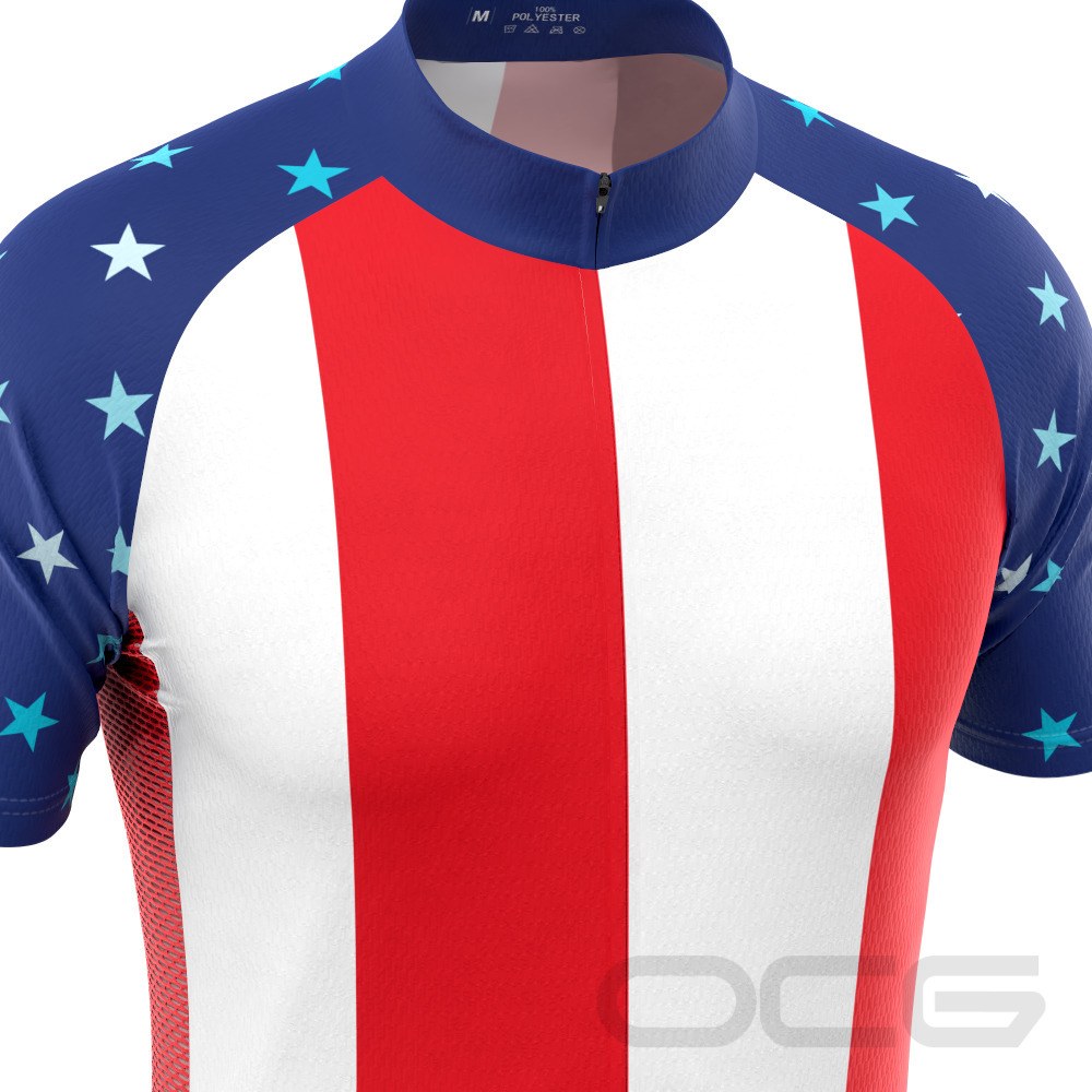 Men's USA American National Icon Short Sleeve Cycling Jersey