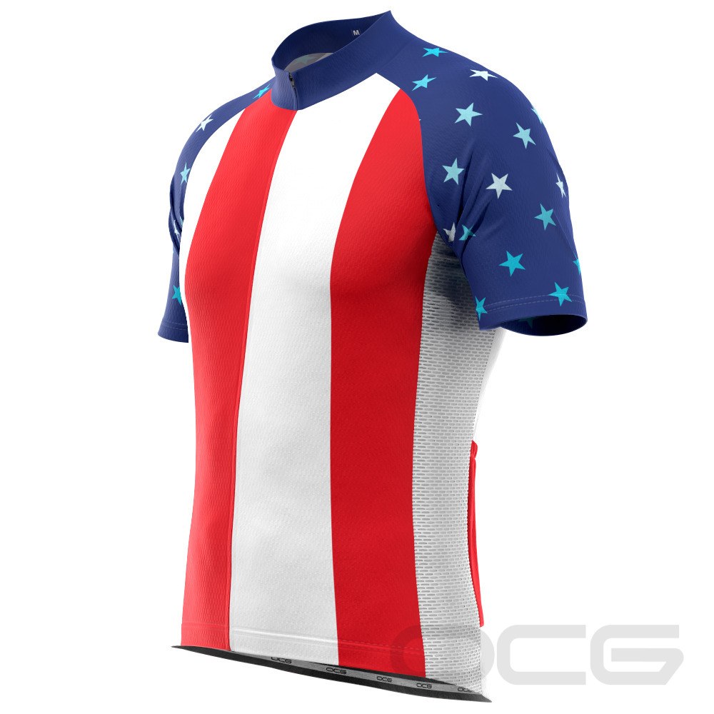 Men's USA American National Icon Short Sleeve Cycling Jersey