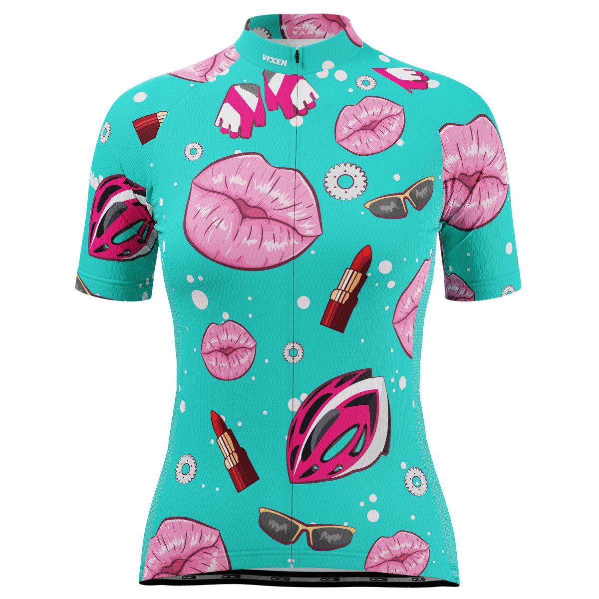 Women's Lipstick and Gears Short Sleeve Cycling Jersey