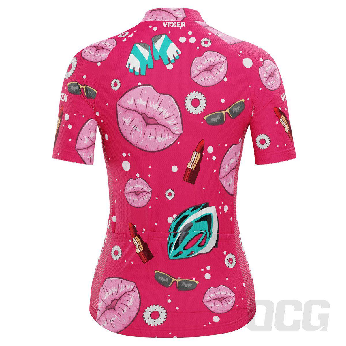 Women's Lipstick and Gears Short Sleeve Cycling Jersey
