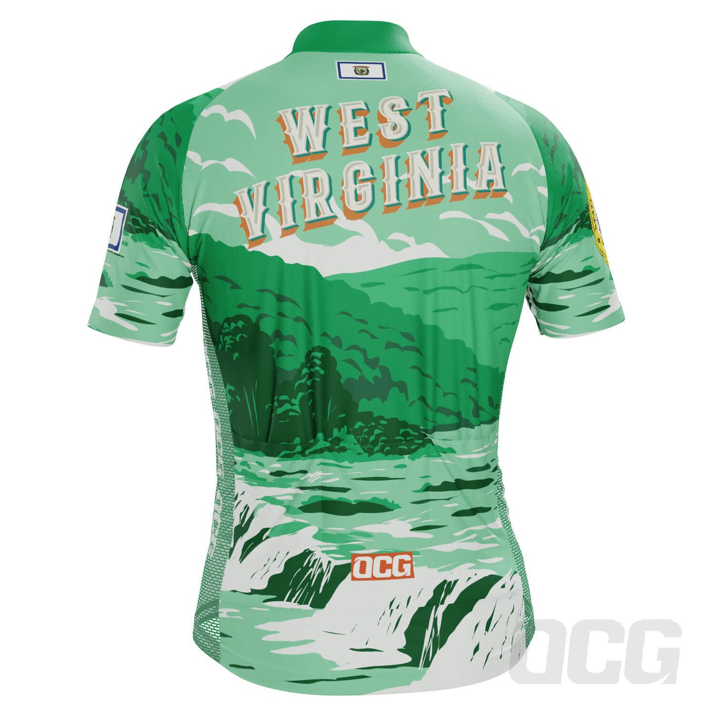 Men's West Virginia US State Icon Short Sleeve Cycling Jersey