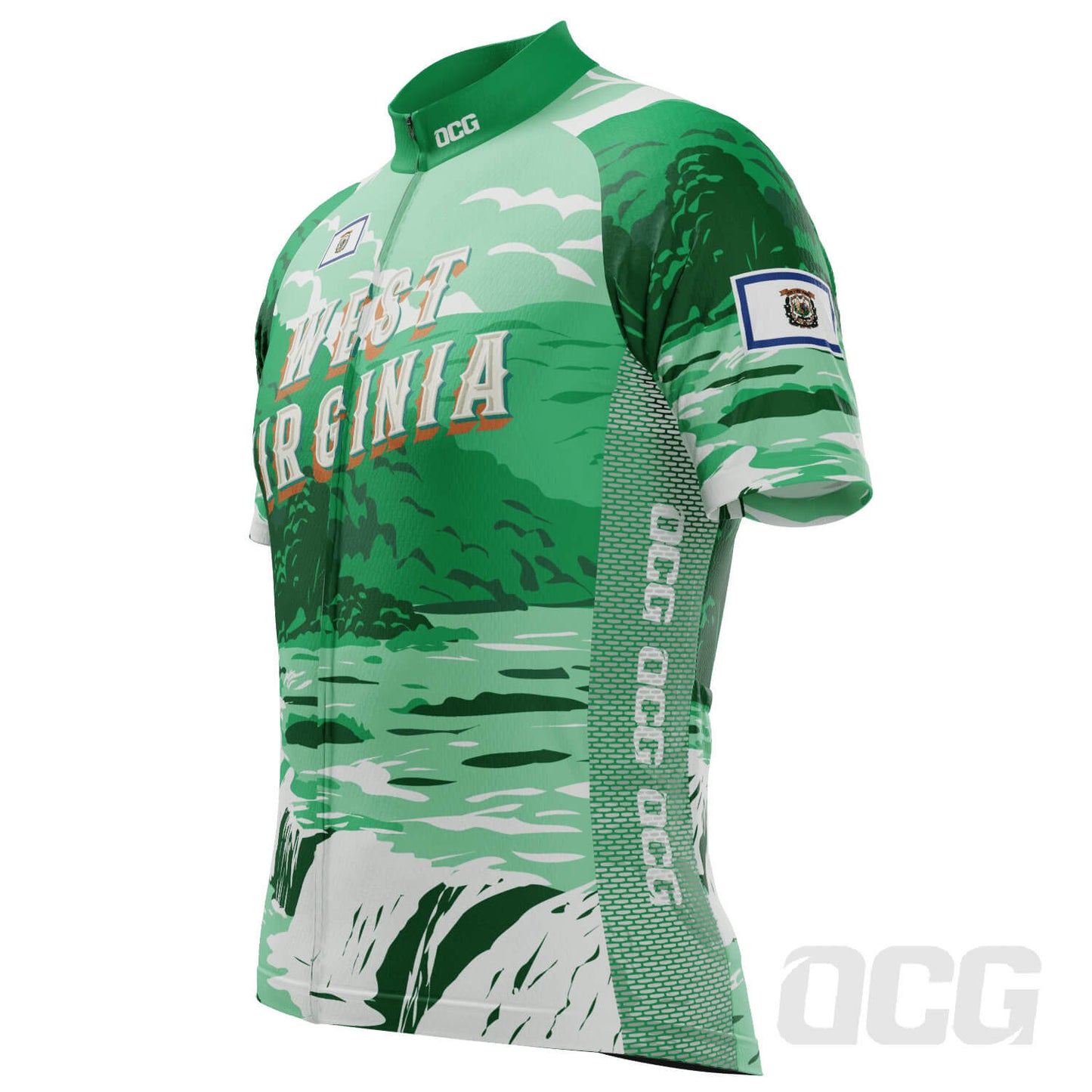 Men's West Virginia US State Icon Short Sleeve Cycling Jersey