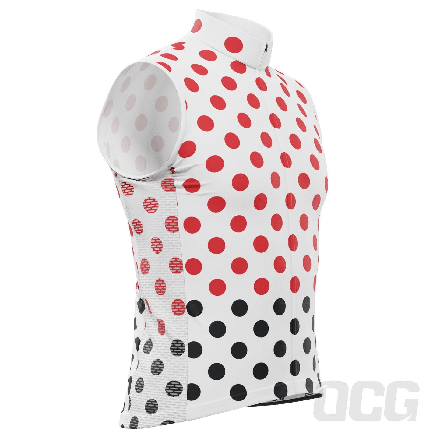 Men's Polka Dots Sleeveless Tech Cycling Jersey