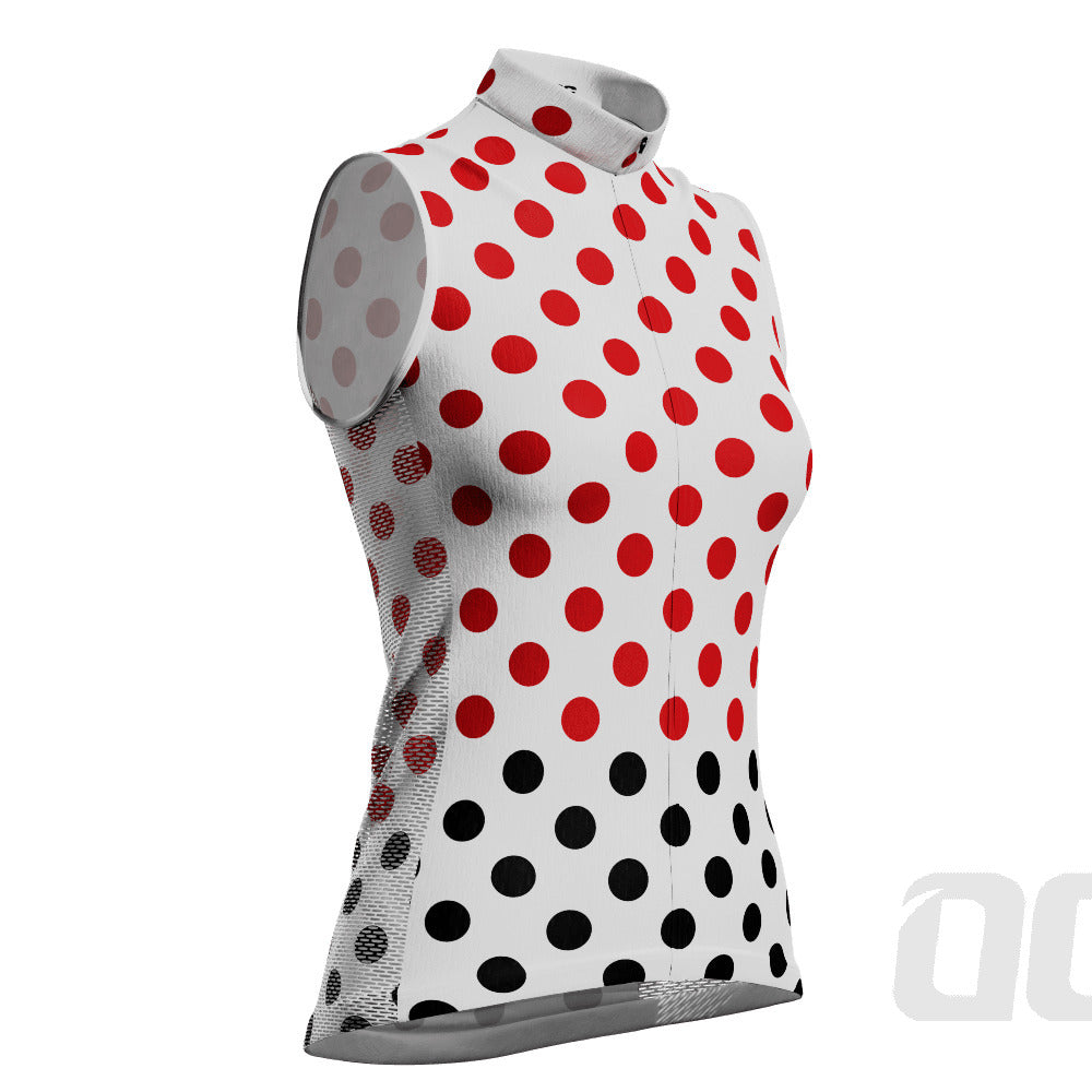 Women's Polka Dots Sleeveless Tech Cycling Jersey