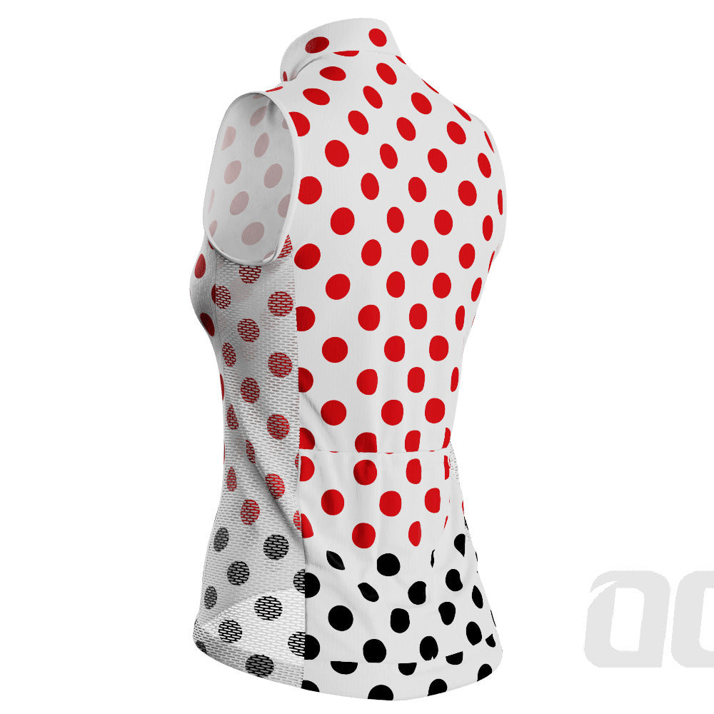 Women's Polka Dots Sleeveless Tech Cycling Jersey