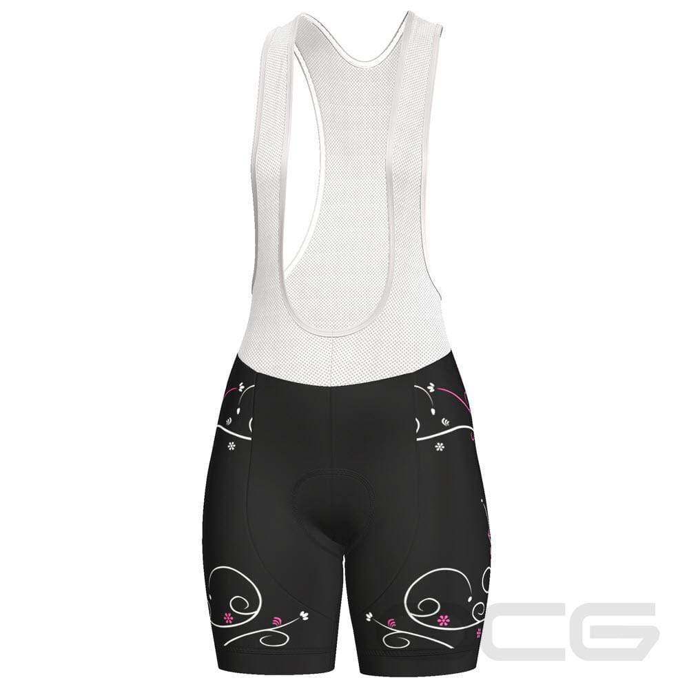 Women's Floral Swirl Gel Padded Cycling Bib