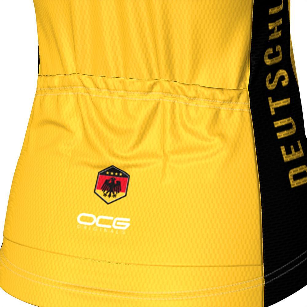 Women's Germany Deutschland National Flag Short Sleeve Cycling Jersey
