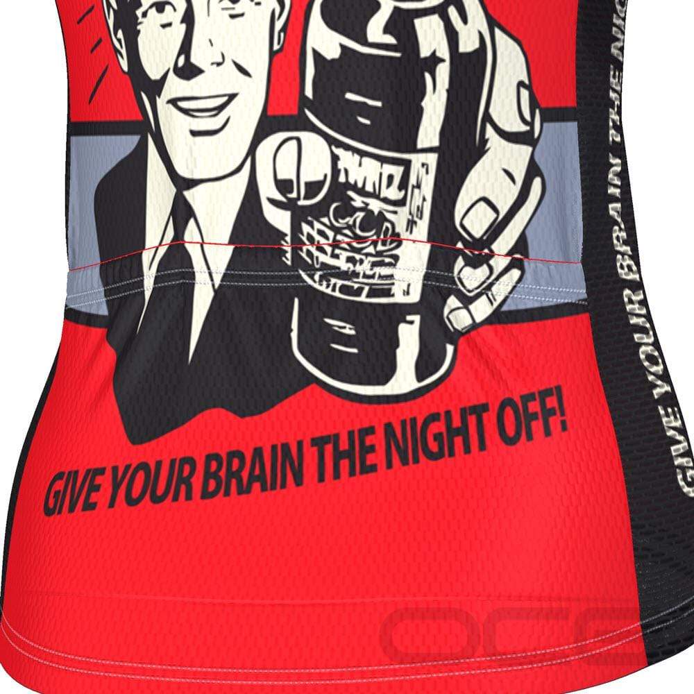 Women's Give Your Brain The Night Off Beer Short Sleeve Cycling Jersey