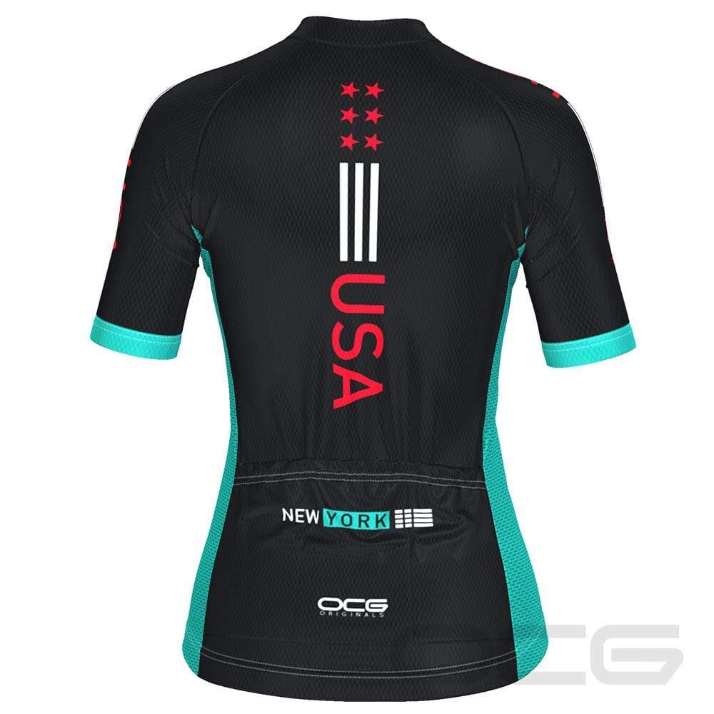 Women's New York USA Techno Short Sleeve Cycling Jersey