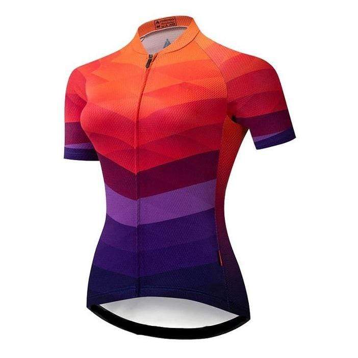 Women's Orange Pattern Cycling Jersey or Shorts