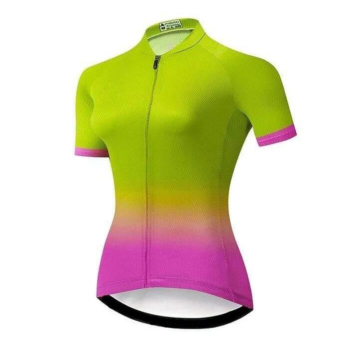 Women's Pink Gradient Cycling Jersey