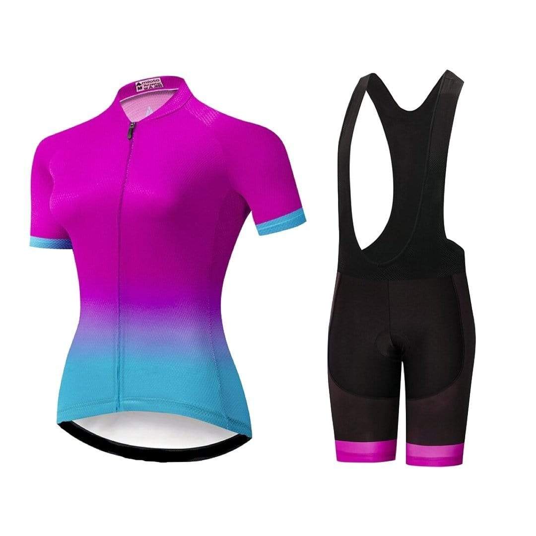 Women's Pink Gradient Cycling Jersey or Shorts
