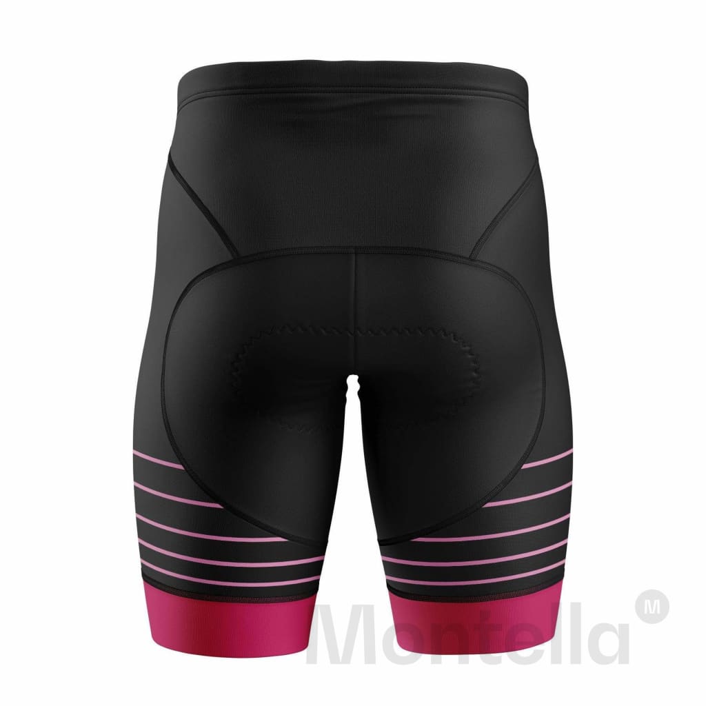 Women's Pink Lines Padded Cycling Shorts