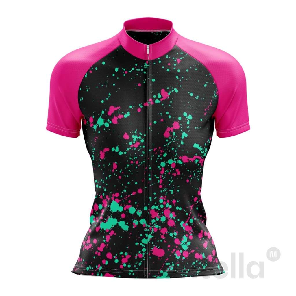 Women's Pink Splash Cute Cycling Jersey